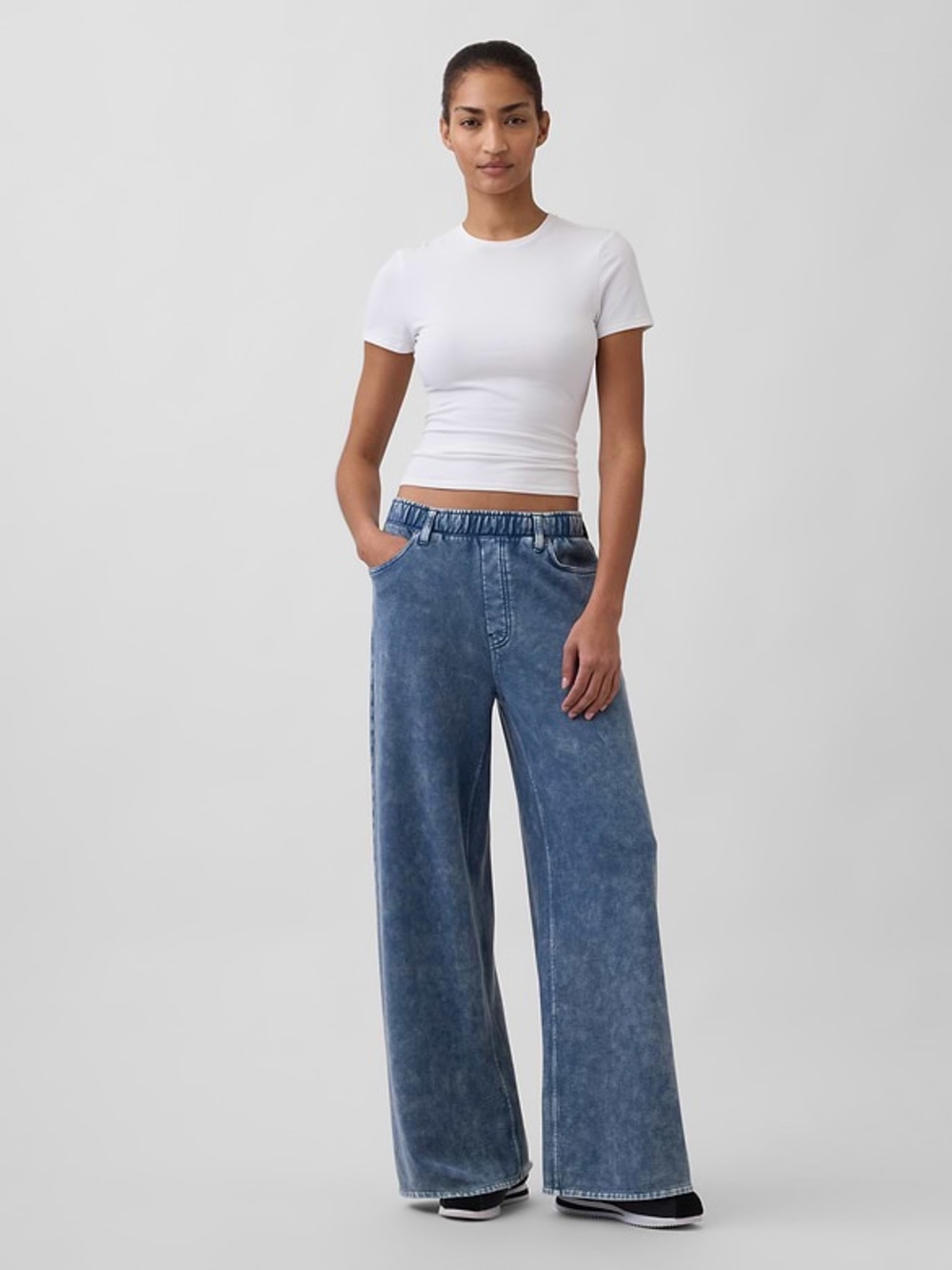 GAP Heavyweight Easy Baggy Sweatpant Jeans Sz Large Corn flower Blue